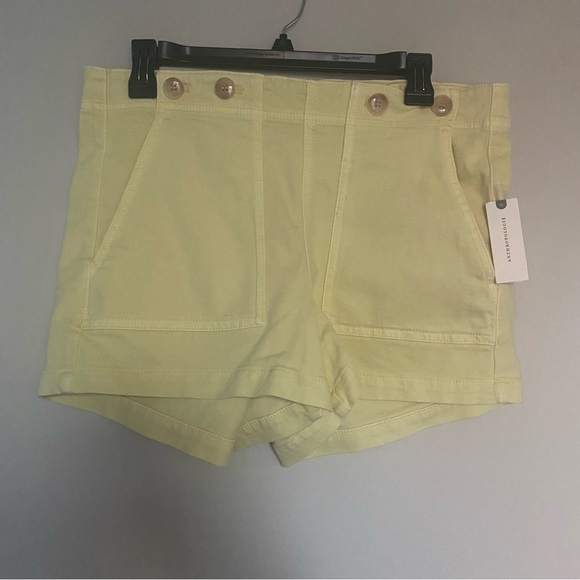 NWT Anthropologie | Pilcro | Yellow The Kit Regenerative Cotton High Rise Shorts - Picture 4 of 11